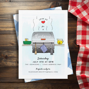 Été Grill Extérieur Barbecue Fête Invitation