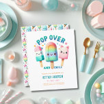 Été Ice Pop Popsicle Crème de glace Anniversaire E<br><div class="desc">Cute Ice Pop,  Ice Cream,  Popsicle Summer Party événement pour l'anniversaire des enfants,  le sexe du fils ou de la fille neutre. Conception par LeahG. Graphiques par Grafixdeals.com.</div>