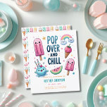 Été Ice Pop Popsicle Crème de glace Anniversaire E<br><div class="desc">Cute Ice Pop,  Ice Cream,  Popsicle Summer Party événement pour l'anniversaire des enfants,  le sexe du fils ou de la fille neutre. Conception par LeahG. Graphiques par Grafixdeals.com.</div>