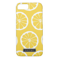 Été Jaune Citron Slices Motif coque iphone