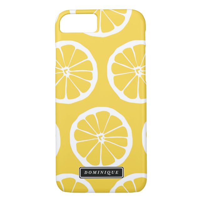 Été Jaune Citron Slices Motif coque iphone (Dos)