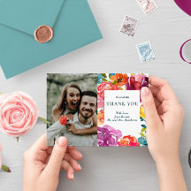 Été lumineux élégant mariage "Merci" carte