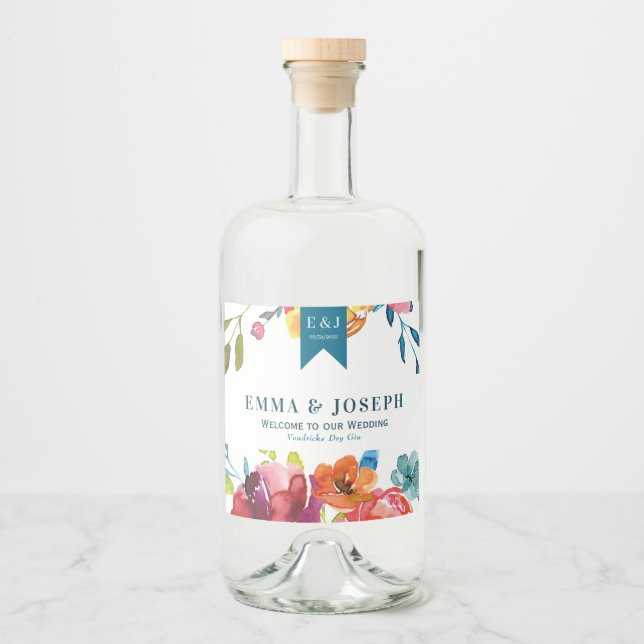 Été lumineux "Merci" Liquor Bottle Étiquette (Devant)