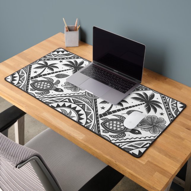 ÉTÉ NOIR & BLANC FORMES TRIBALES & PALMIERS (Bureau 2)