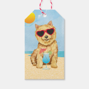 Été Norwich Terrier Étiquettes cadeaux