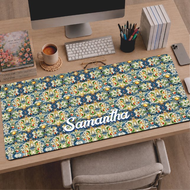 Été Orange Citron Majolique Bleu Sicilien (Créateur téléchargé)