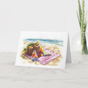 Eté Plage Pique-nique Aquarelle Illustration - Vib