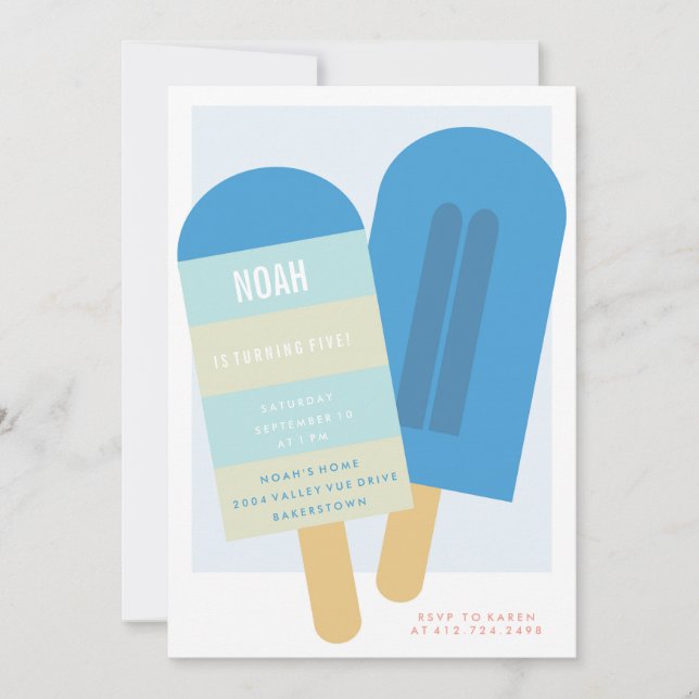 ÉTÉ POPSICLE ANNIVERSAIRE FÊTE INVITATION invitati (Devant)