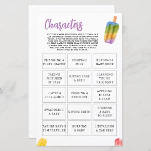 Été Popsicle Baby shower Jeu caractères