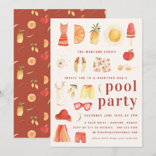 Été Retro   Invitation à la fête au bord de la pis