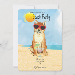 Été Shiba Inu Beach Party Invitation