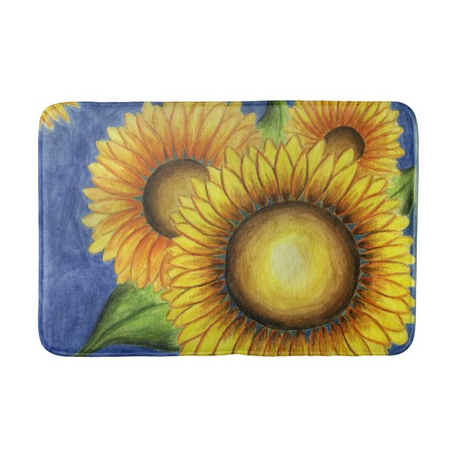 Été Sunflower Salle de bain Mat Tapis Cadeau (Devant)