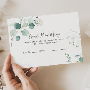 Été Vert Eucalyptus Devinez Combien De Carte De Je