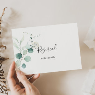 Été Vert Eucalyptus Mariage Réservé Signe