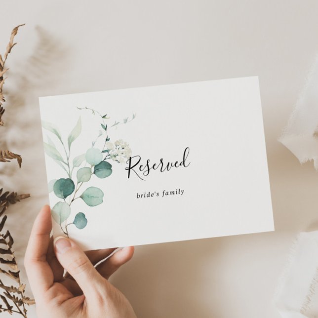 Été Vert Eucalyptus Mariage Réservé Signe (Créateur téléchargé)