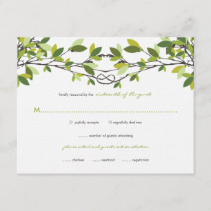 Été Vert noué Aimer Arbres Mariage Carte RSVP