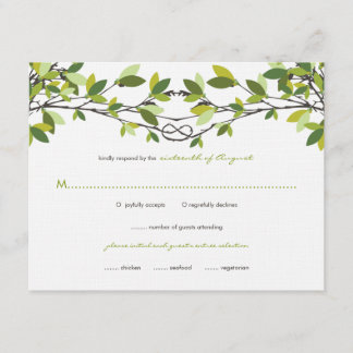 Été Vert noué Aimer Arbres Mariage Carte RSVP