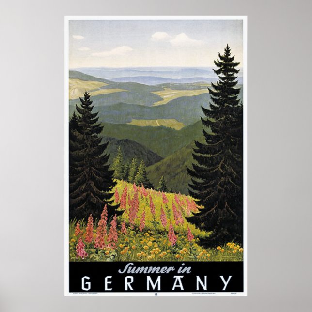 Été vintage en Allemagne Affiche de voyage (Devant)