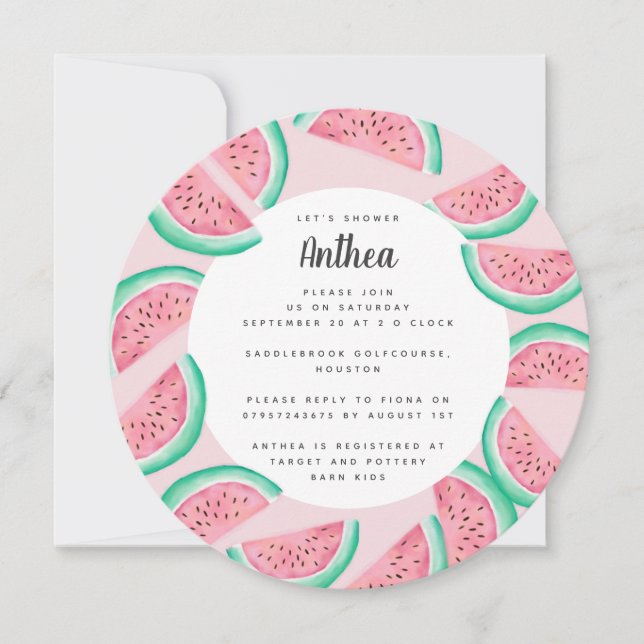 ETÉ WATERMELON BABY SHOWER INVITATION (Devant)