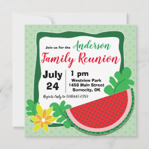 Été Watermelon Famille Réunion Invitations