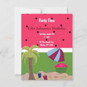 Eté Watermelon Thème Anniversaire Invitation