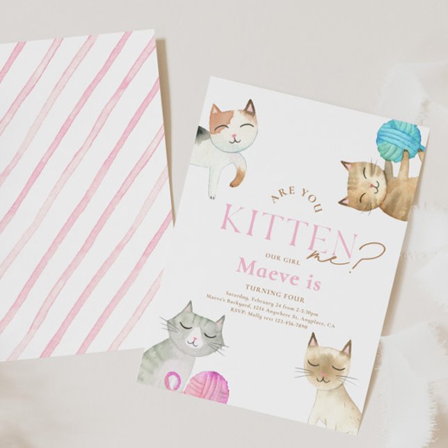 Êtes-Vous Kitten Me ? Invitation à l'anniversaire  (Créateur téléchargé)