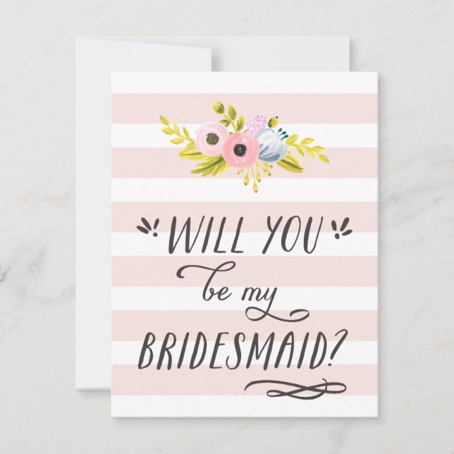 ÊTES-VOUS MON BRIDESMAID ? Carte peinte à la main (Devant)
