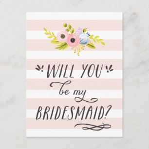 ÊTES-VOUS MON BRIDESMAID ? carte peinte à la main