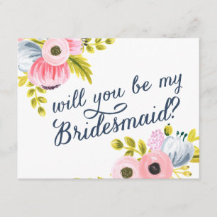 ÊTES-VOUS MON BRIDESMAID ? Carte peinte à la main