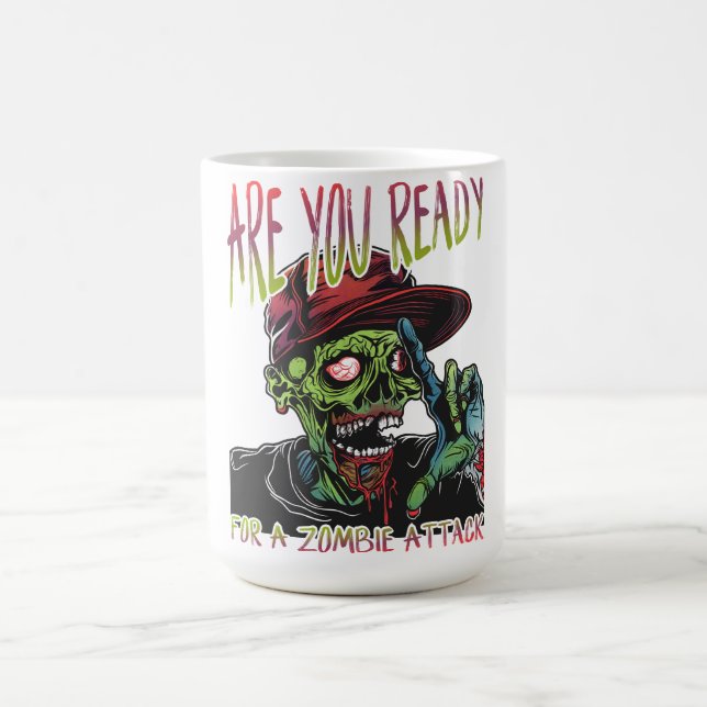 Êtes-vous prêt Mug Zombie | Halloween drôle et hor (Centre)
