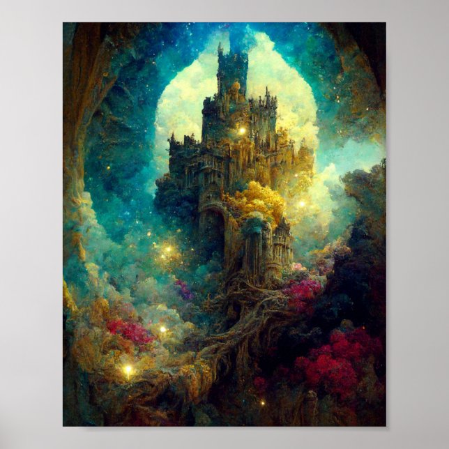 Ethereal Castle 7 Imaginaire Art Poster (Devant)
