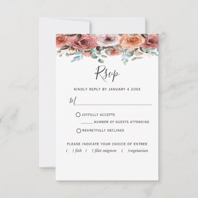 Ethereal Dusty Blue, Blush avec/sans repas RSVP (Devant)