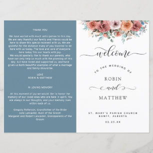 Ethereal Dusty Blue, programme de mariage floral