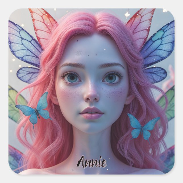 Ethereal Fairy Girl : Sticker Carré (Devant)