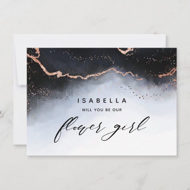 Ethereal Mist Ombre marine Blue Flower Girl Propos (Devant)