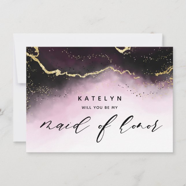 Ethereal Mist Ombre Vin Maid of Honor Proposition (Devant)