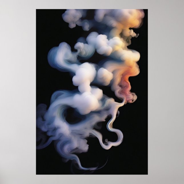 Ethereal Mystical Smoke Poster d'art Abstrait (Devant)