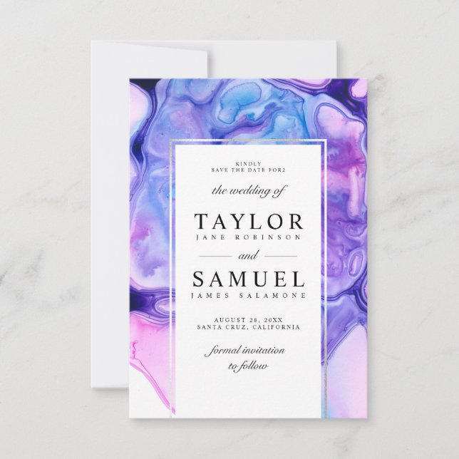 Ethereal Wave Save the Date Invitation Small V03 (Devant)