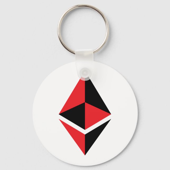 Ethereum ETH Logo Noir et Rouge | Porte-clés de ba (Recto)
