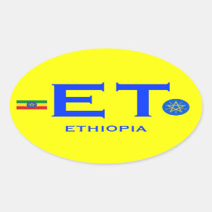 ETHIOPIE - Autocollant ovale de style Euro