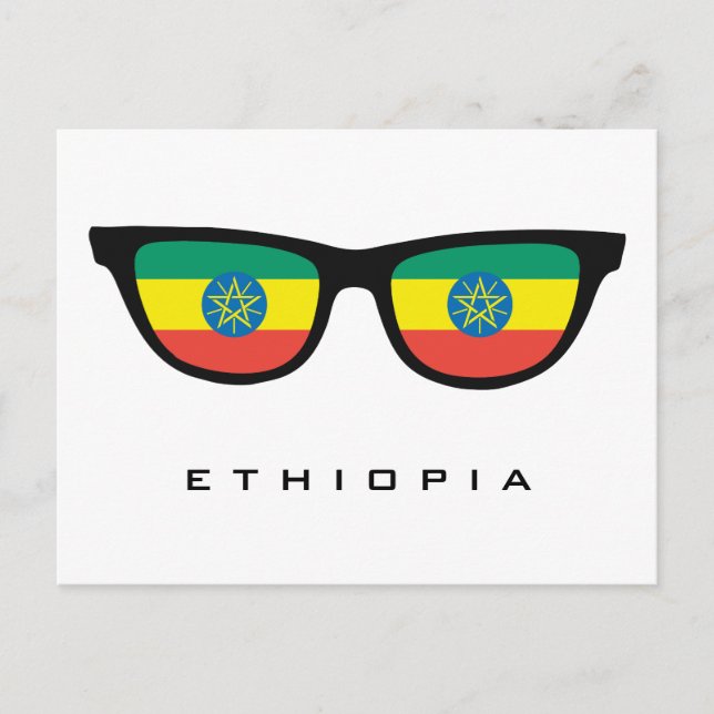 Ethiopie Shades texte personnalisé et carte postal (Devant)