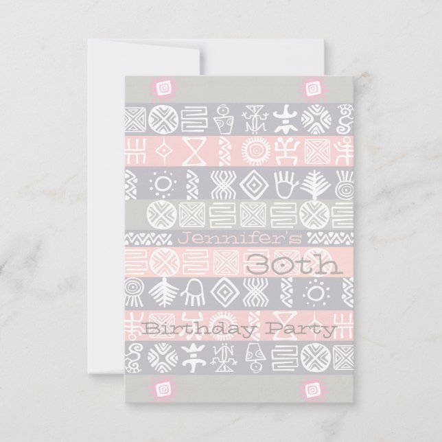 Ethnic 30th Birthday Party Invitation (Devant)