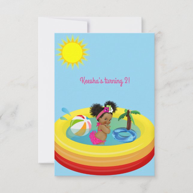 Ethnic Baby Girl Birthday Party Invitation (Devant)