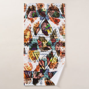 Ethnic design. Striped watercolor seamless pattern