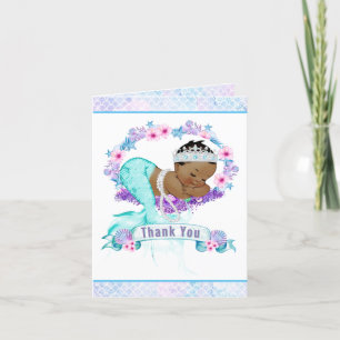 Ethnic Mermaid Baby shower Merci Cartes