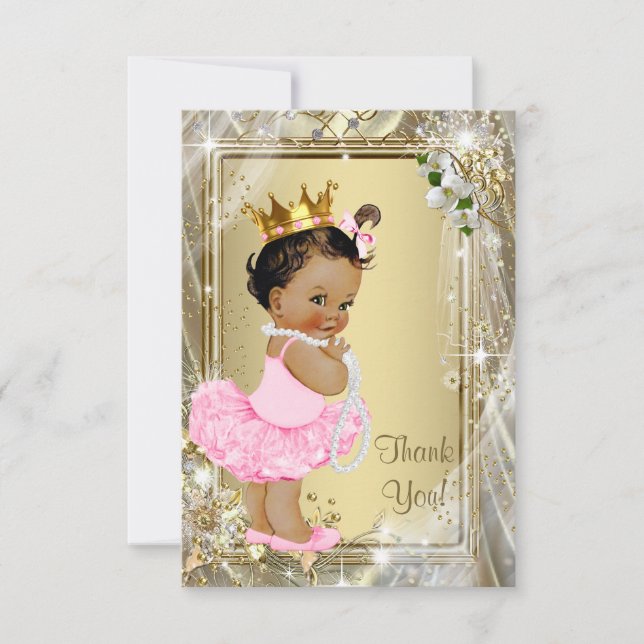 Ethnic Princess Pearls Baby shower plat Merci (Devant)