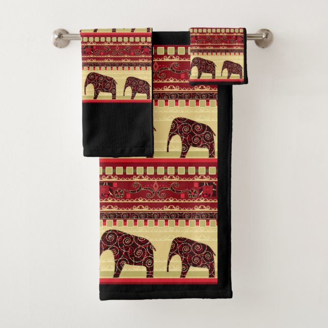 Ethno design elephants ornemental (En situation)
