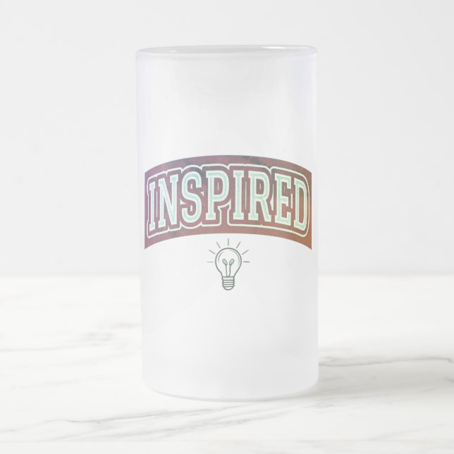 "Étincelle Inspiré" Mug de verre dépoli (Centre)
