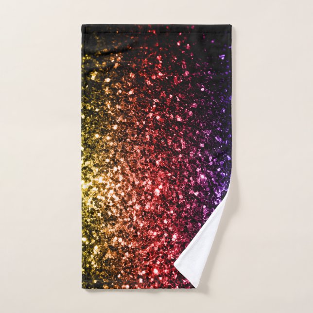 Étincelle jaune arc-en-ciel rouge pourpre (Serviette à main)