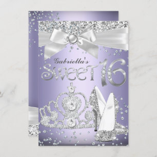 Étincelle Tiara & talons doux 16 Invitation violet
